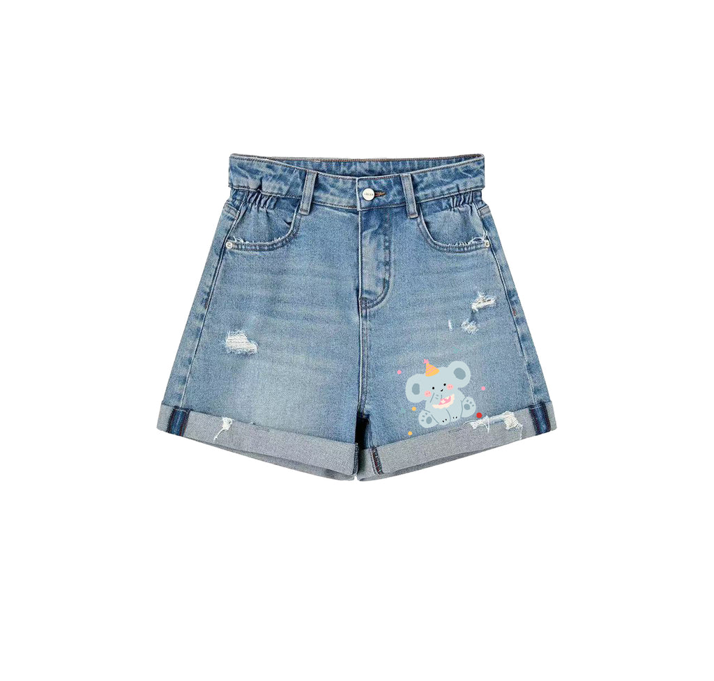 Denim printed shorts, casual and cool shorts for summer, beach shorts, a great choice for everyday wear.