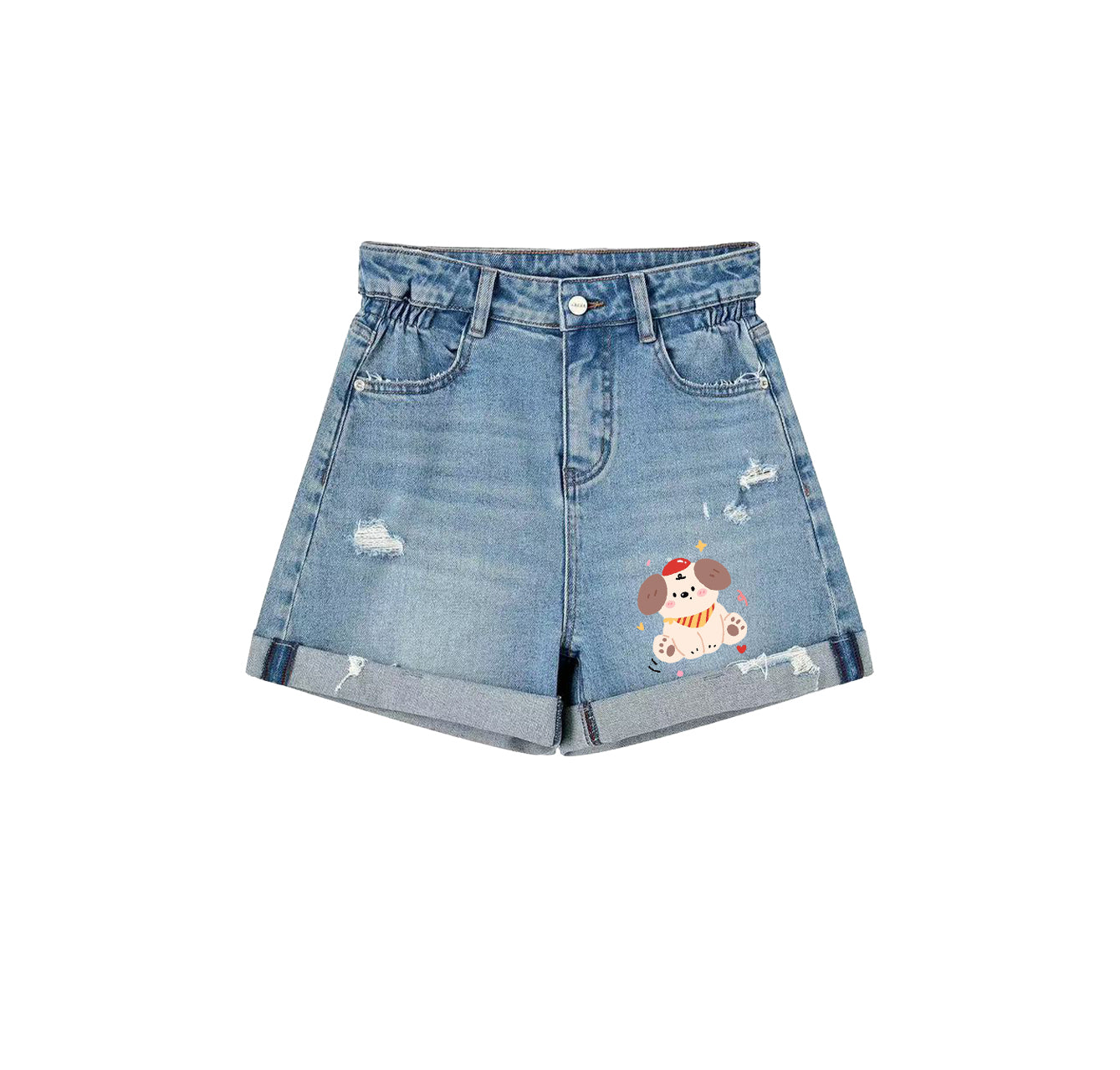Denim printed shorts, casual and cool shorts for summer, beach shorts, a great choice for everyday wear.
