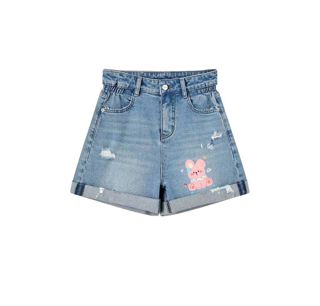 Denim printed shorts, casual and cool shorts for summer, beach shorts, a great choice for everyday wear.